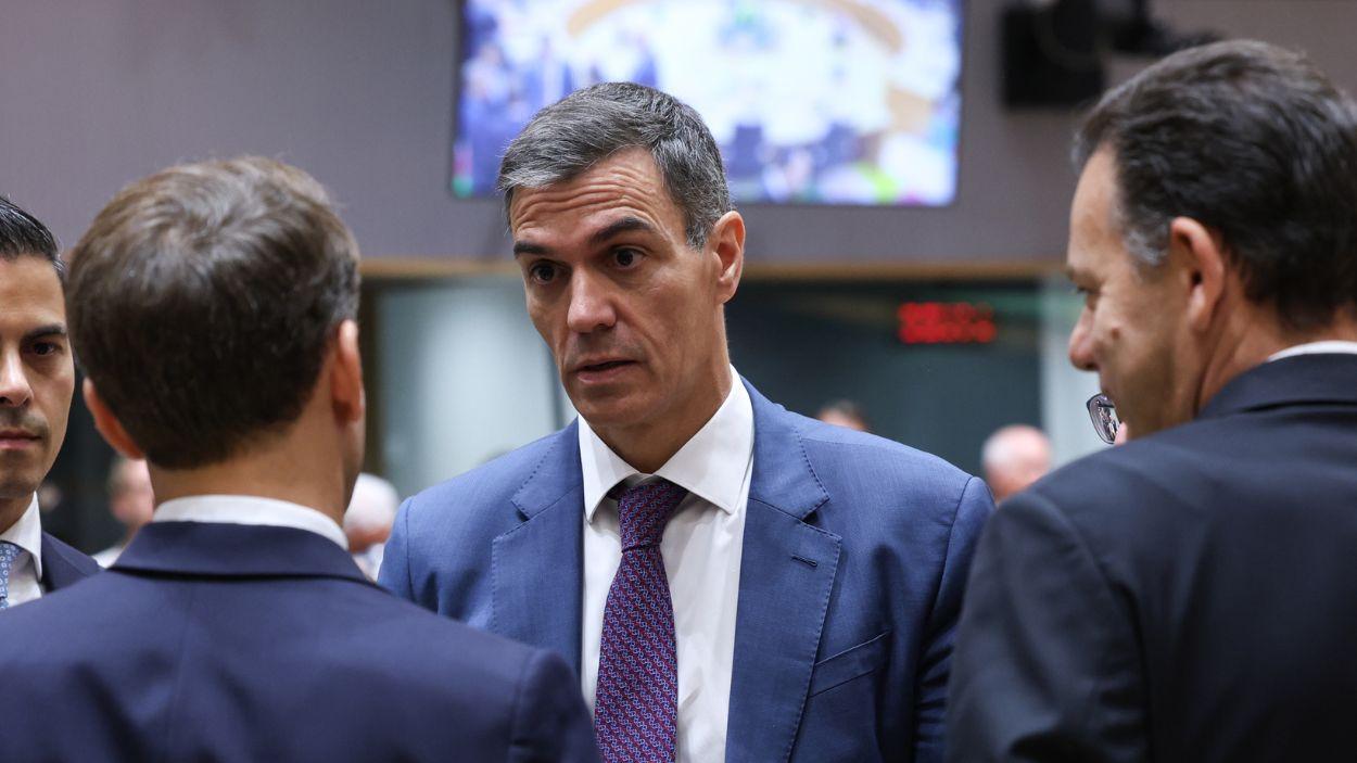 El presidente del Gobierno, Pedro Sánchez, junto a otros líderes europeos durante el Consejo Europeo que se celebra este viernes en Bruselas. EP.