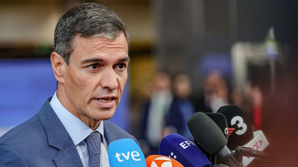 El presidente del Gobierno, Pedro Sánchez, a su llegada a la reunión del Consejo Europeo en Bruselas. EP.