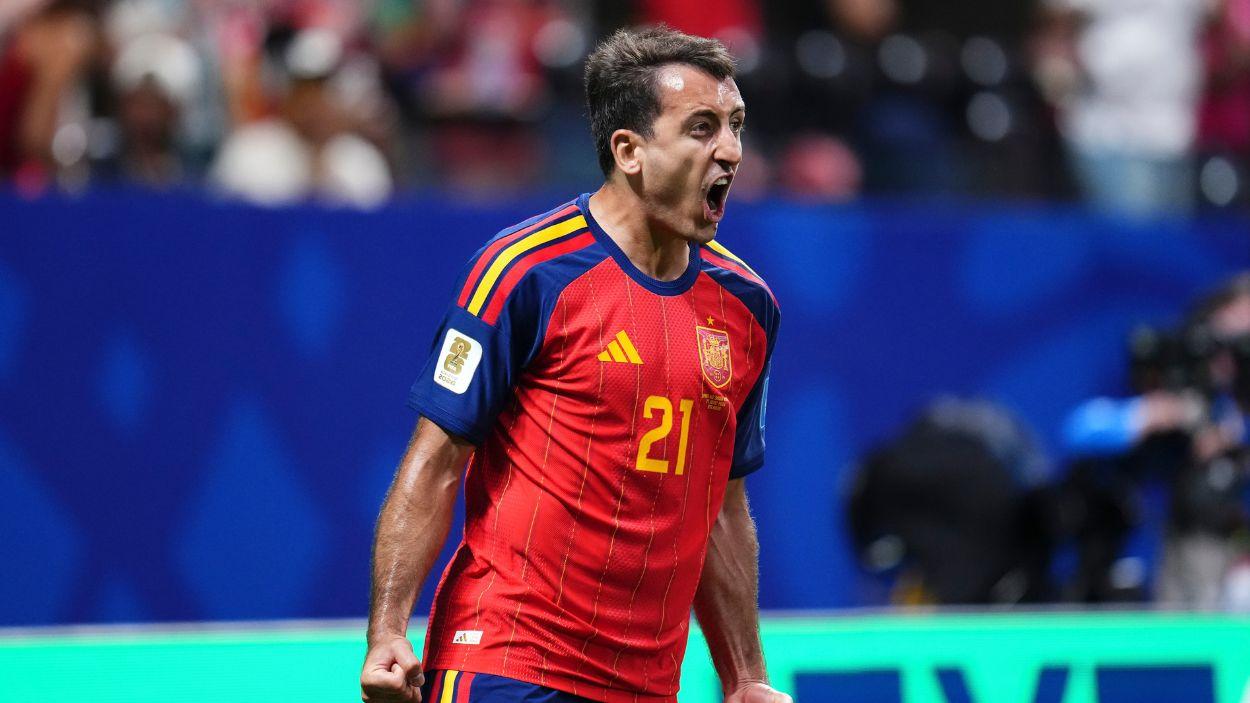 Mikel Oyarzabal celebra su primer gol ante Arabia Saudí. Europa Press.