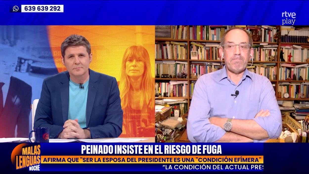 Jesús Cintora y Joaquín Urías en 'Malas Lenguas Noche'. RTVE.
