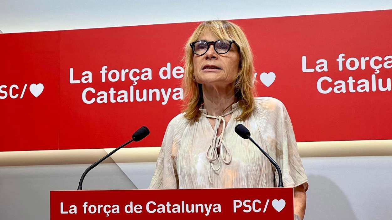 La viceprimera secretaria y portavoz del PSC, Lluïsa Moret, en una rueda de prensa en Barcelona, a 22 de junio de 2026. EP