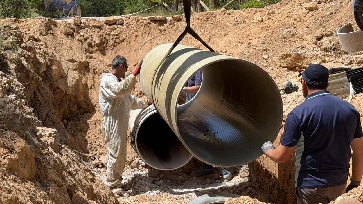 Rotura tubería en Las Grajas. Ayuntamiento de Cuenca