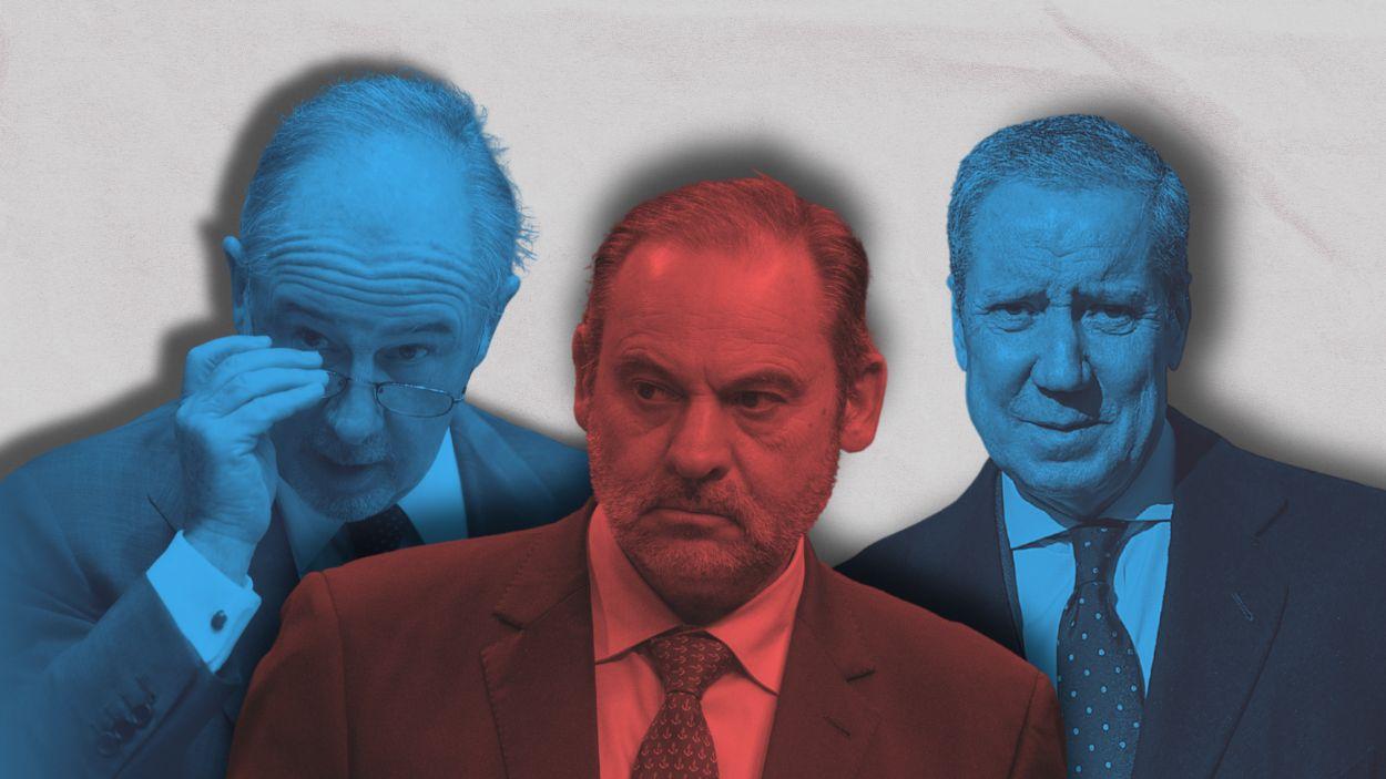 Fotomontaje de Rodrigo Rato, José Luis Ábalos y Eduardo Zaplana. Elaboración propia.