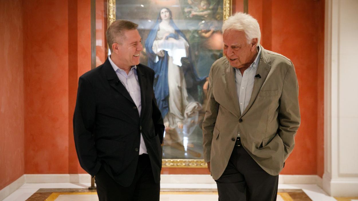 Encuentro entre Emiliano García-Page y Felipe González en el Hotel Eurostars Palacio Buenavista de Toledo. EP.