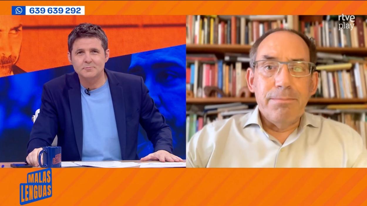 Jesús Cintora y Joaquín Urías en 'Malas Lenguas'. RTVE.