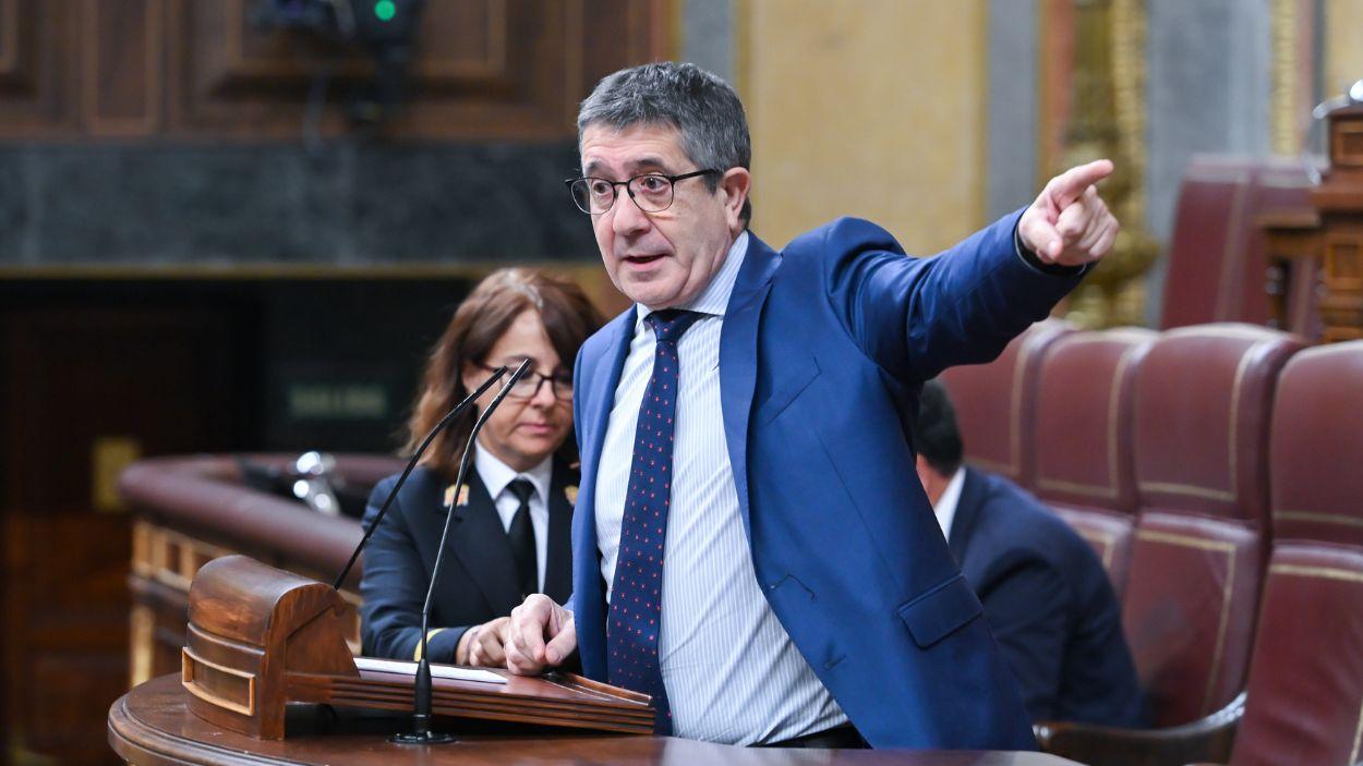 El portavoz del PSOE en el Congreso, Patxi López, durante una sesión plenaria en el Congreso de los Diputados, a 24 de junio de 2026, en Madrid. EP.