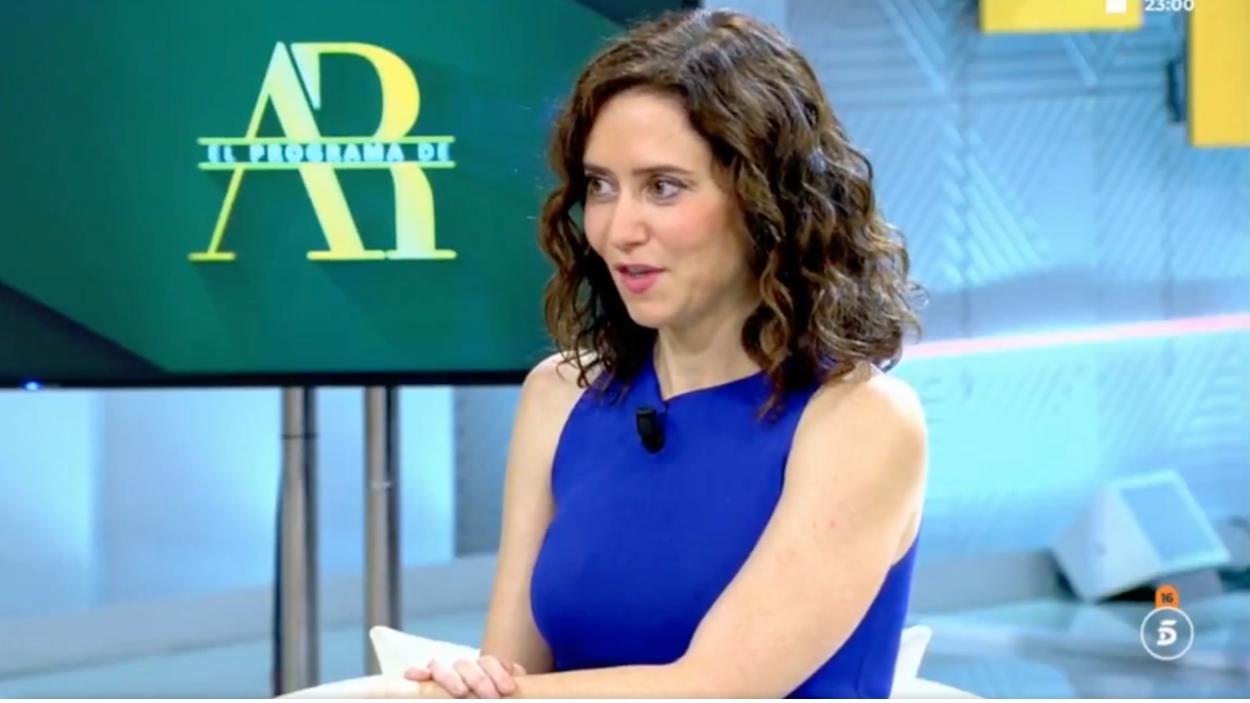 Ayuso en 'El Programa de Ana Rosa'. MEDIASET.