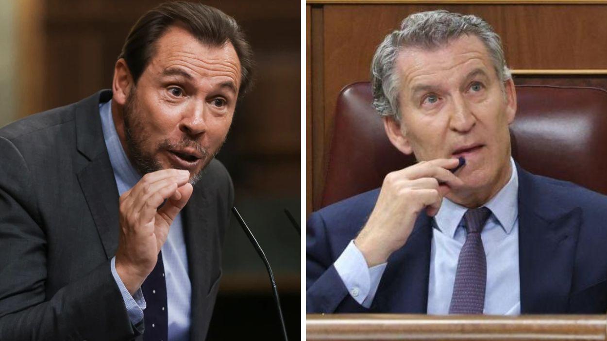 Óscar Puente y Alberto Núñez Feijóo. EP.