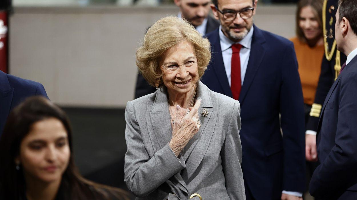 La Reina Sofía durante la visita a la Casa de la Radio, de RNE, con ocasión del 60º aniversario de Radio Clásica, a 07 de abril de 2026 / EP