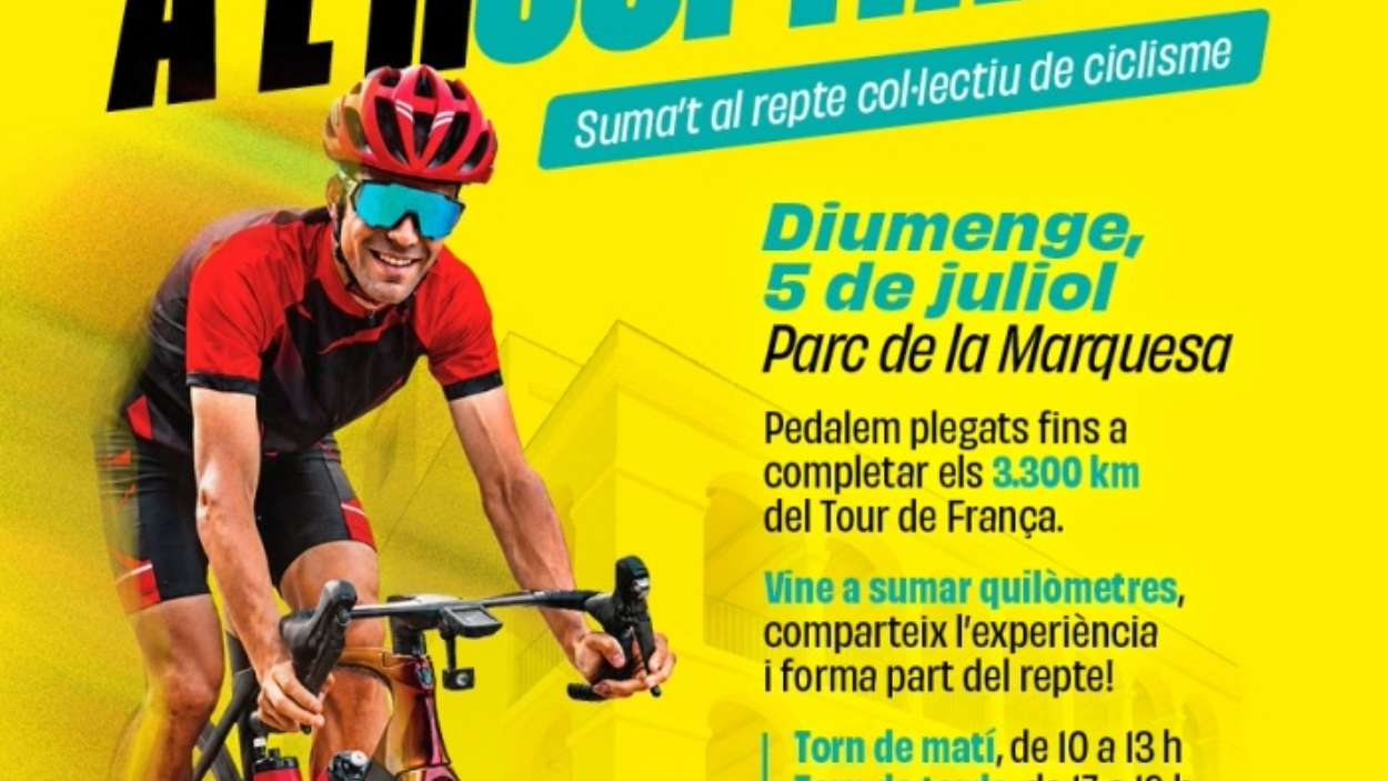 Cartel del reto colectivo organizado por el Ayuntamiento de L'Hospitalet con motivo del Tour de Francia. Ayuntamiento de L'Hospitalet de Llobregat