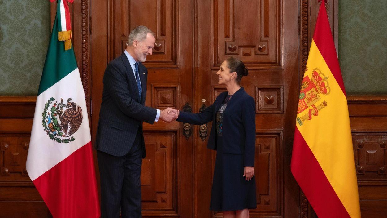 El Rey de España, Felipe VI, con la presidenta de México, Claudia Sheinbaum. EP.