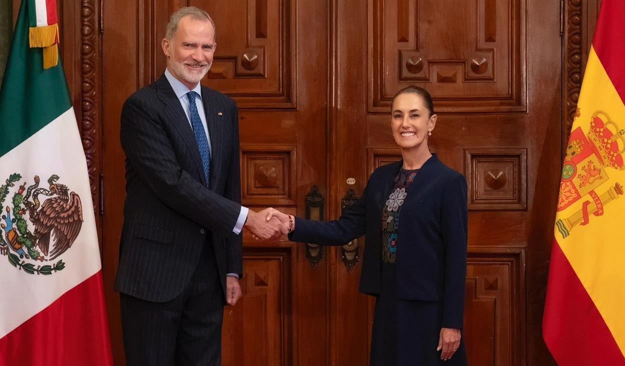 El rey de España, Felipe VI, y la presidenta de México, Claudia Sheinbaum. EP