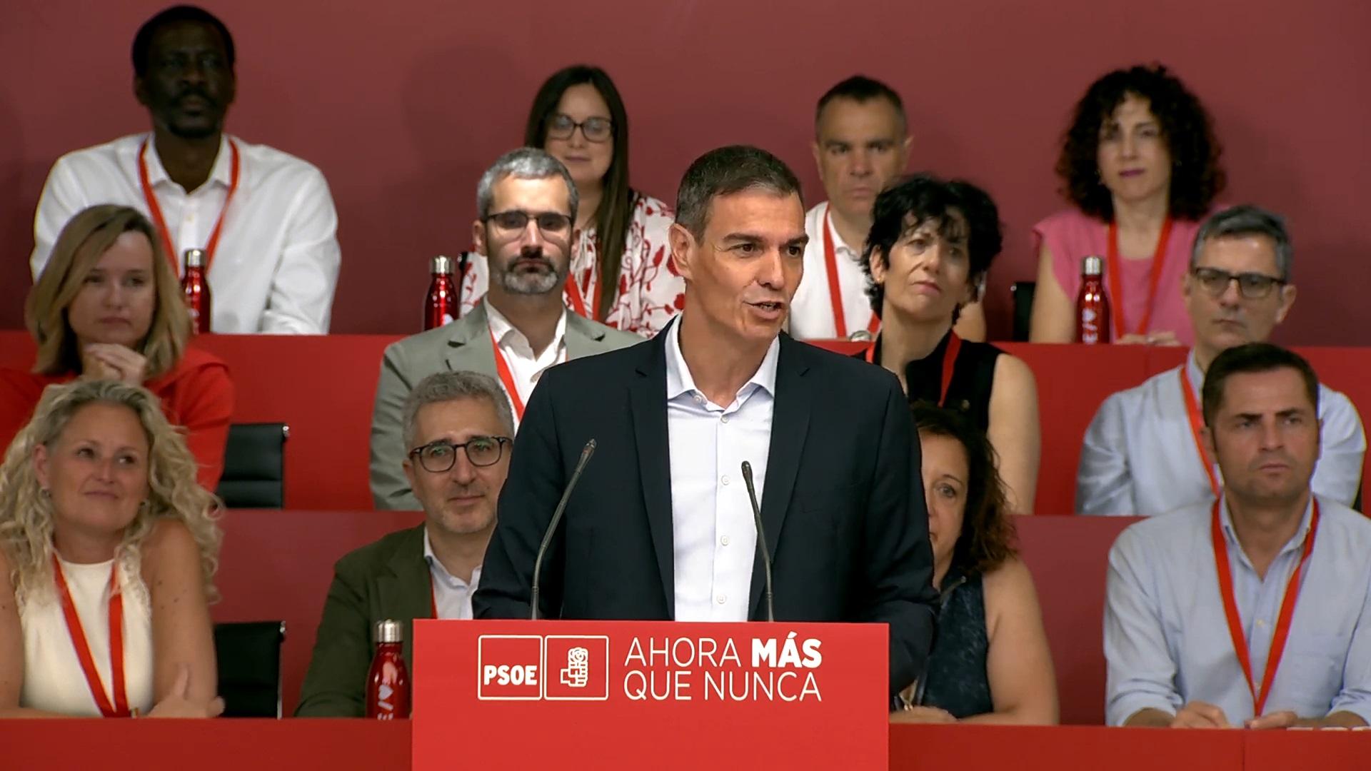 El secretario general del PSOE y presidente del Gobierno, Pedro Sánchez, en el Comité Federal del PSOE.