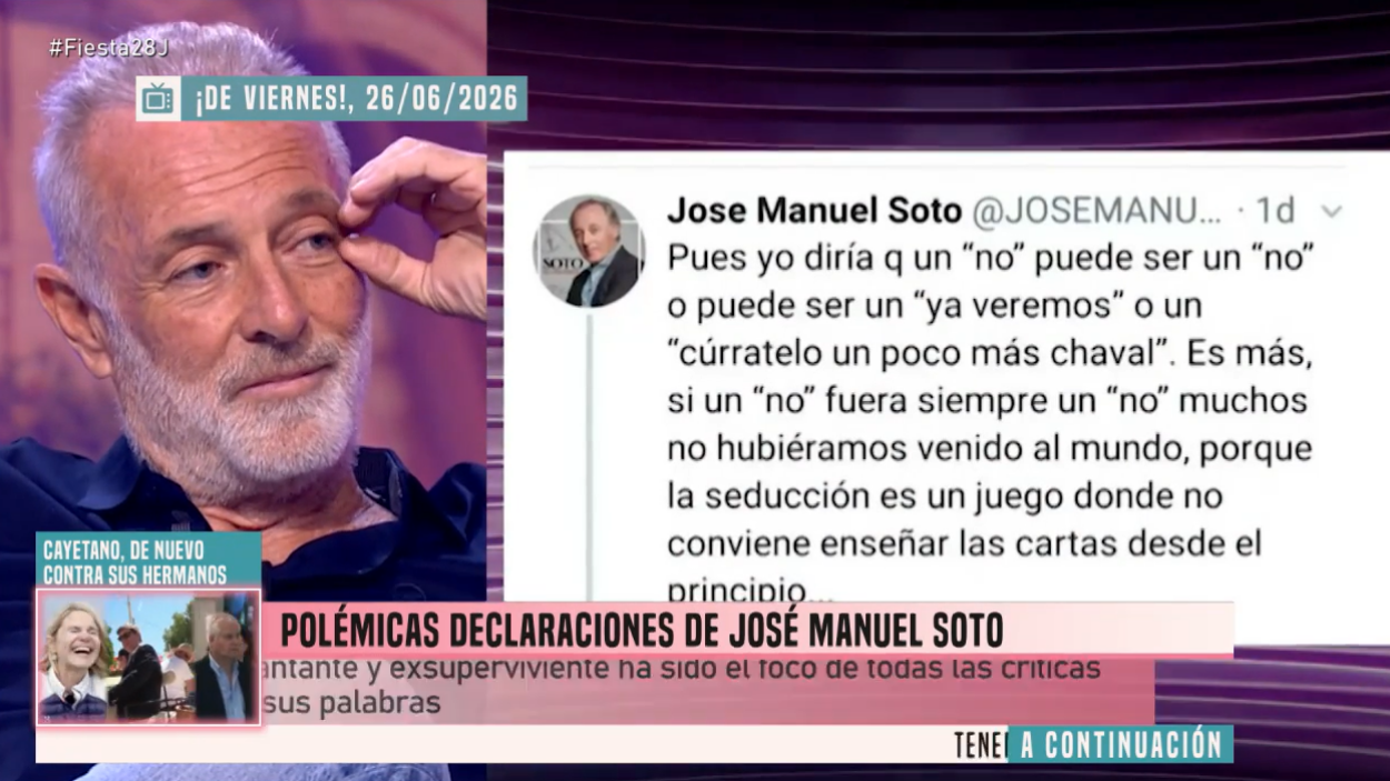 José Manuel Soto en 'De Viernes'. Mediaset
