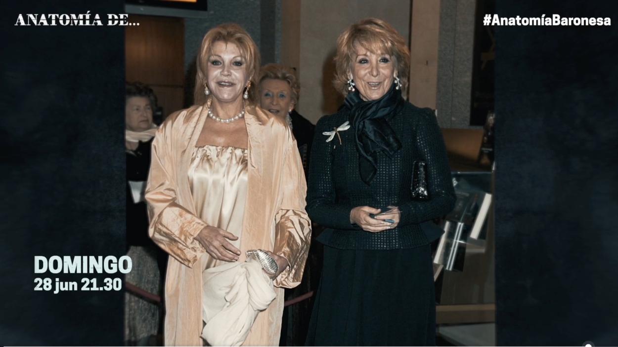 Carmen Cervera y Esperanza Aguirre en una imagen de archivo de 'Anatomía de...' ATRESMEDIA.