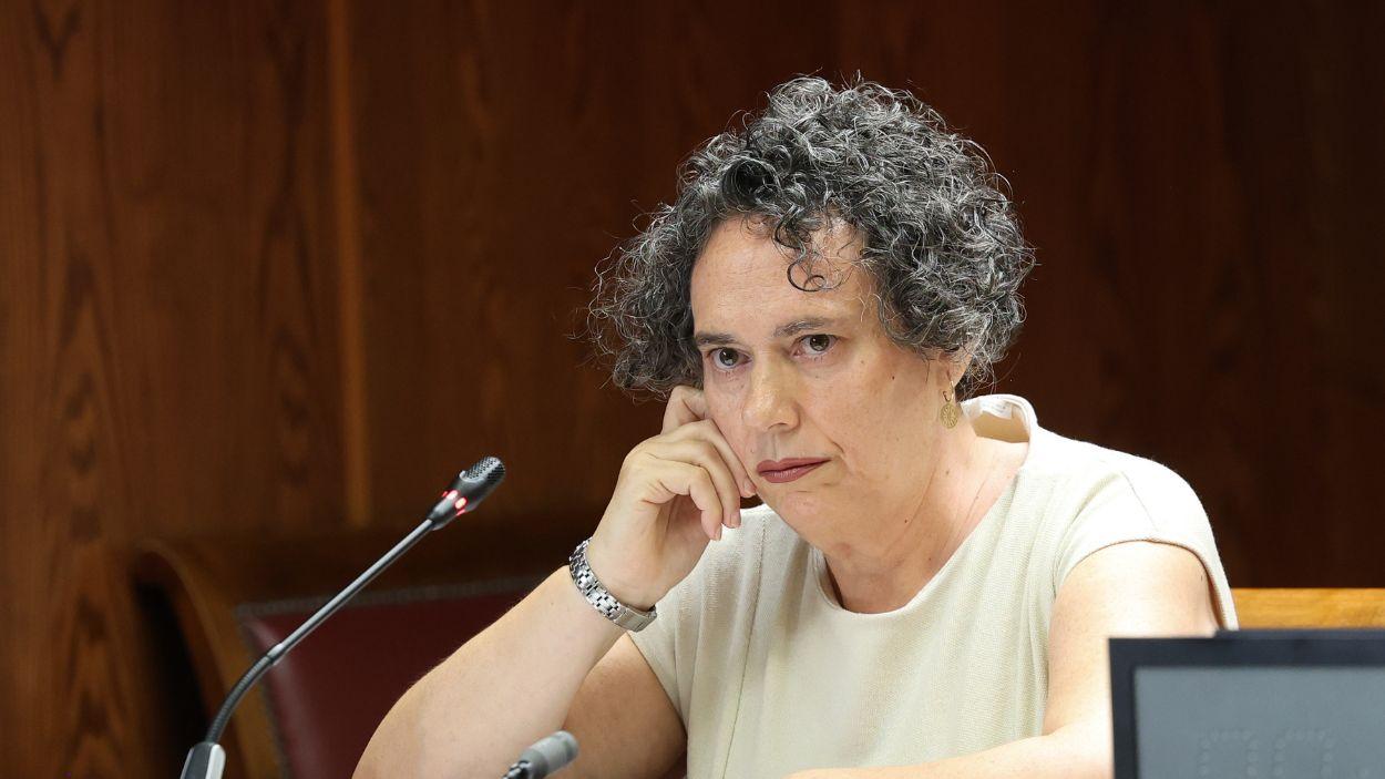 La exsecretaria de José Luis Rodríguez Zapatero, Gertrudis Alcazar, en la comisión de la SEPI del Senado. EP