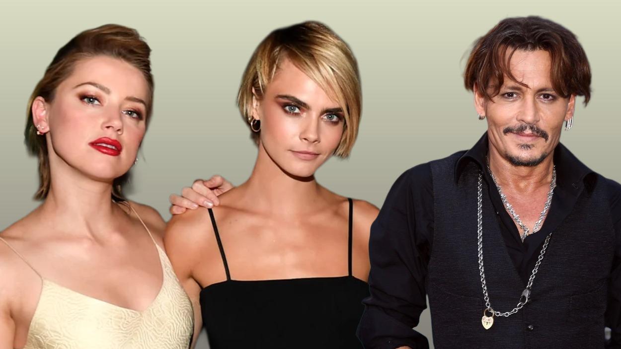 Cara Delevingne, Amber Heard y Johnny Depp