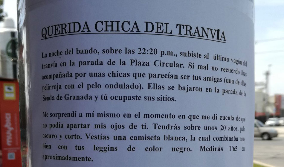 ¿Flechazo o acoso? La historia del chico de Murcia enamorado en el tranvía