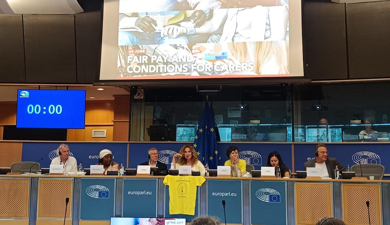 Las educadoras infantiles en el Parlamento Europeo. Imagen cedida