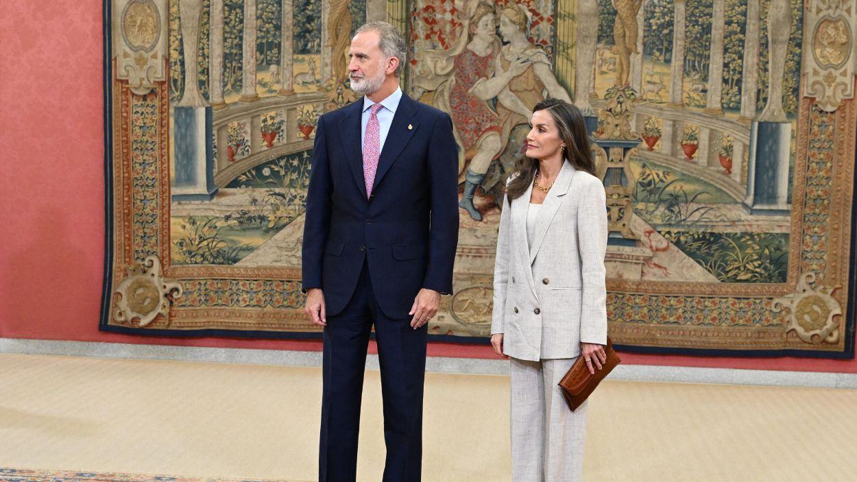 El Rey Felipe VI y la Reina Letizia durante la reunión anual del Patronato de la Fundación Princesa de Asturias. EP.