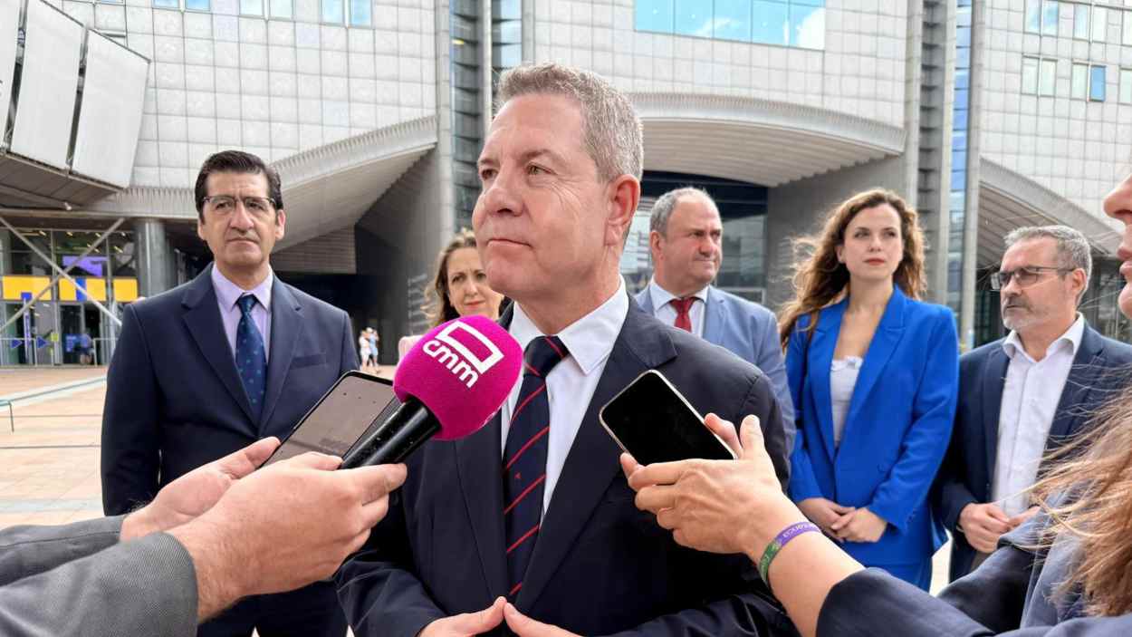 El presidente de Castilla-La Mancha, Emiliano García-Page, en Bruselas. EP.