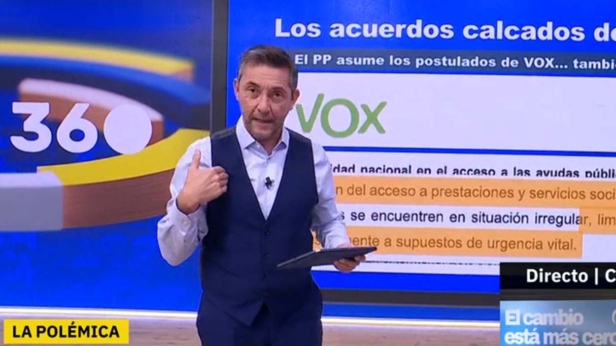 Javier Ruiz analizando el pacto PP-Vox en Andalucía en 'Mañaneros 360' (RTVE)