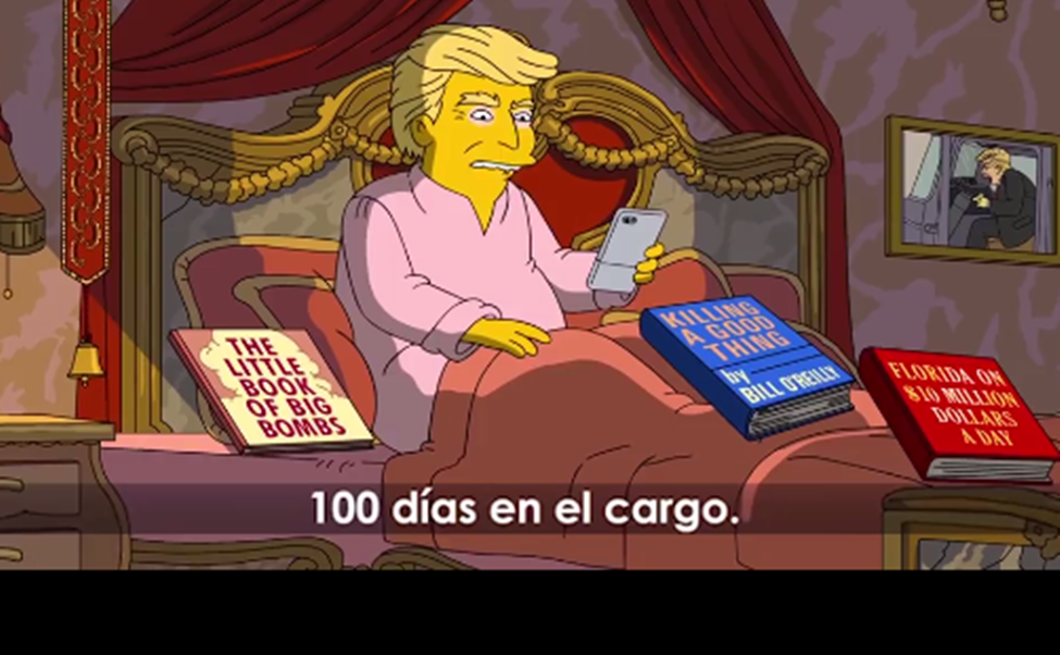 Una imagen de la parodia de los Simpson de los 100 días de Trump