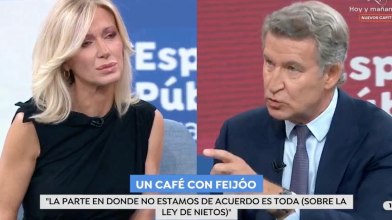 Susanna Griso y Alberto Núñez Feijoó en 'Espejo Público'. ATRESMEDIA. 