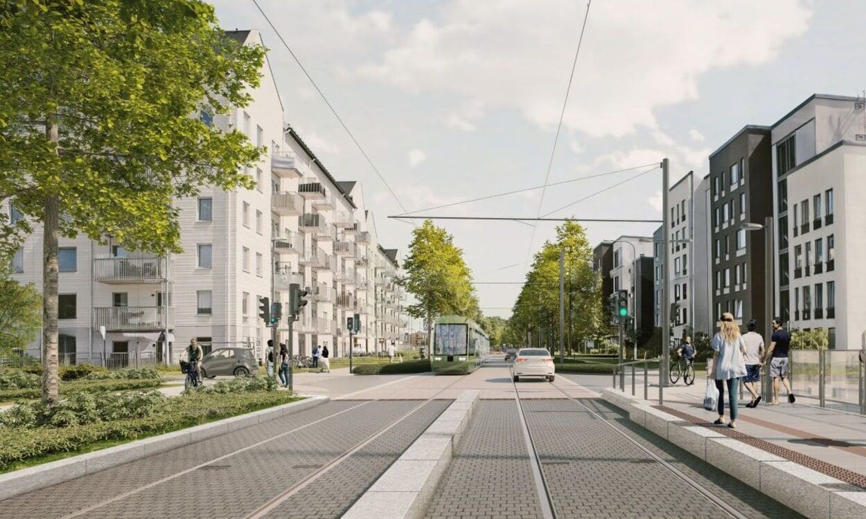 Proyecto Tranvía de Uppsala. Avenida Gottsunda, distrito Bäcklösa. SERVIMEDIA