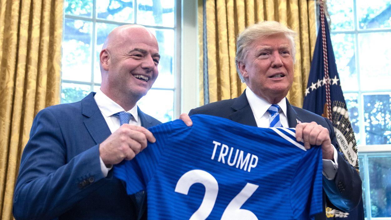 El presidente de Estados Unidos, Donald Trump y el presidente de la FIFA, Gianni Infantino. EP.