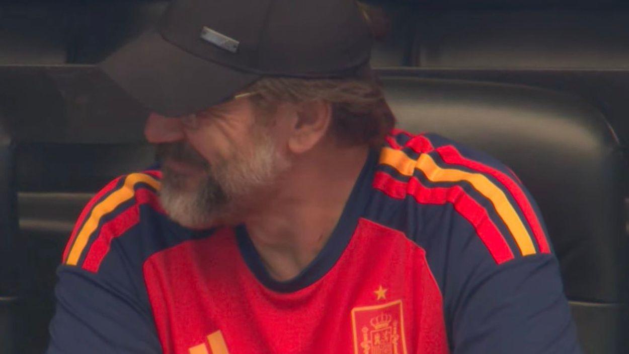JAvier Bardem en el partido contra Portugal