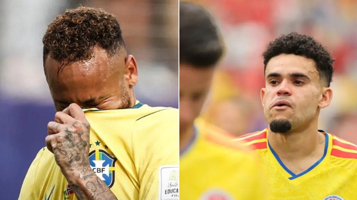 Neymar y Luis Díaz llorando tras ser eliminados