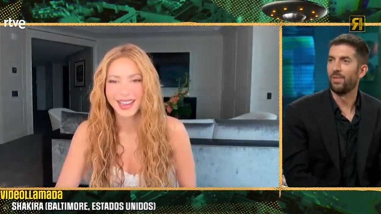 Shakira y Broncano en 'La Revuelta'. TVE