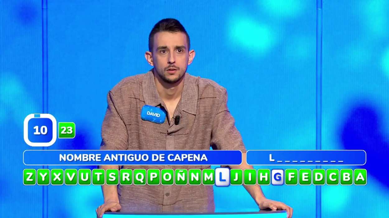 David Trigo jugando en AlaZ, la nueva prueba final de 'Pasapalabra' (Antena 3)