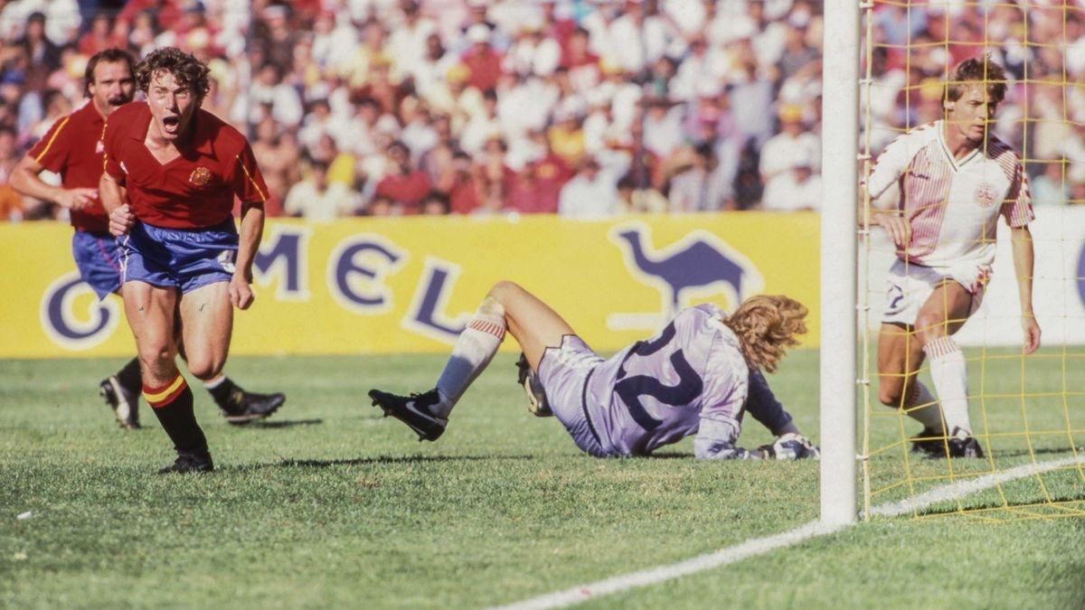 Butragueño celebrando un gol ante Bélgica| EP