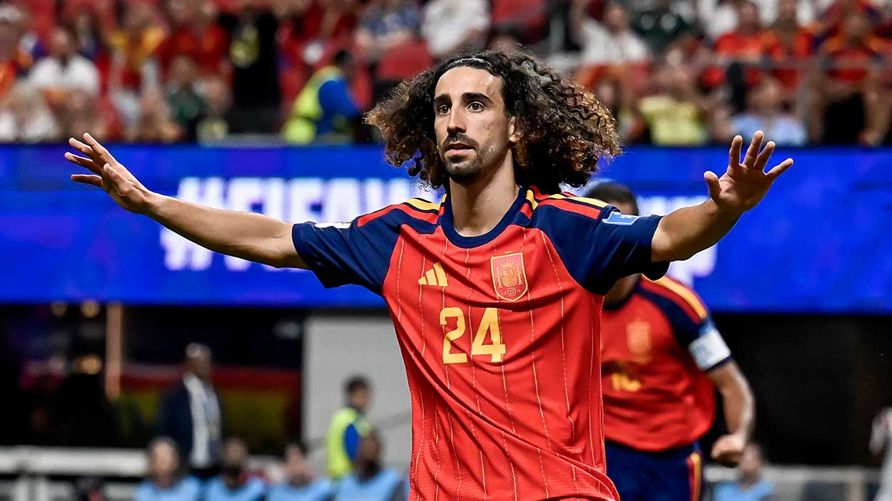 Marc Cucurella en un partido con la selección española. EP