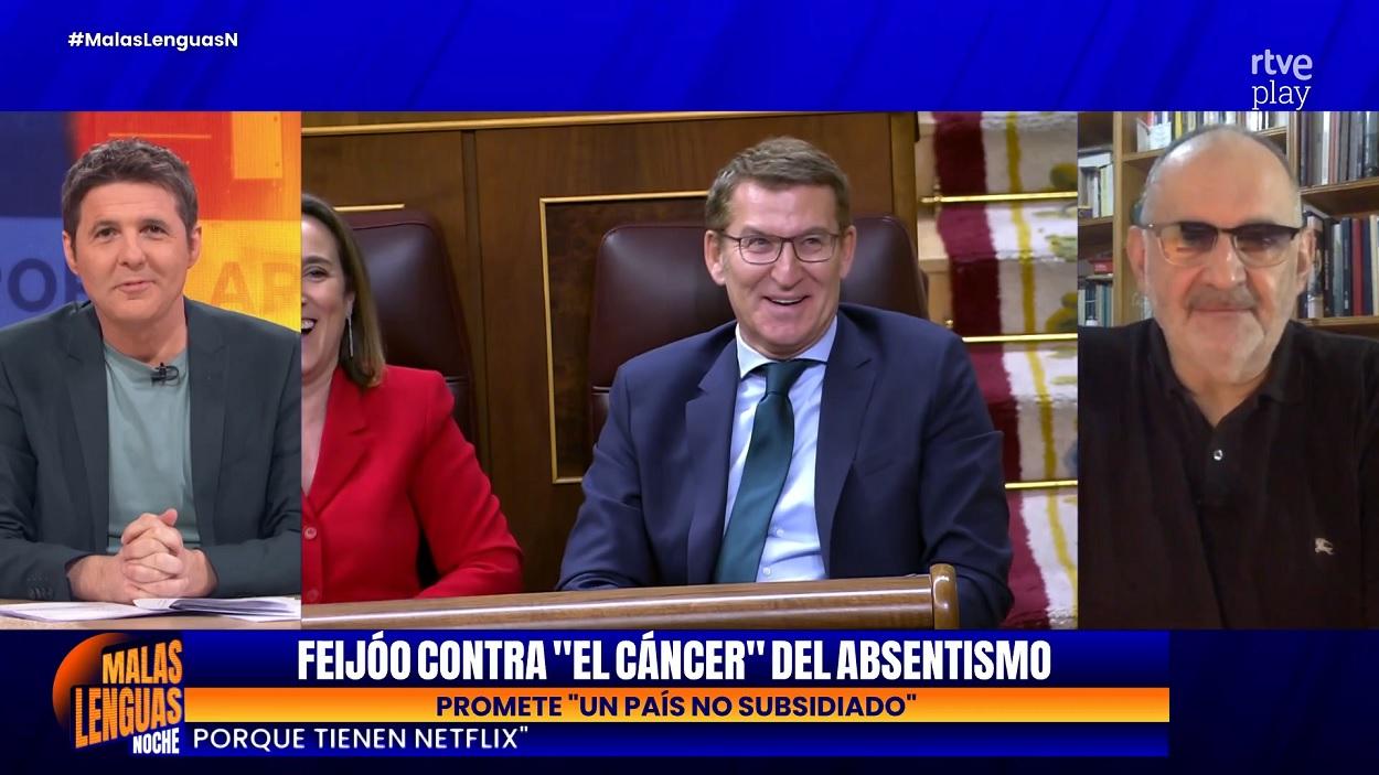 Antón Losada en una conexión con 'Malas Lenguas Noche'. RTVE