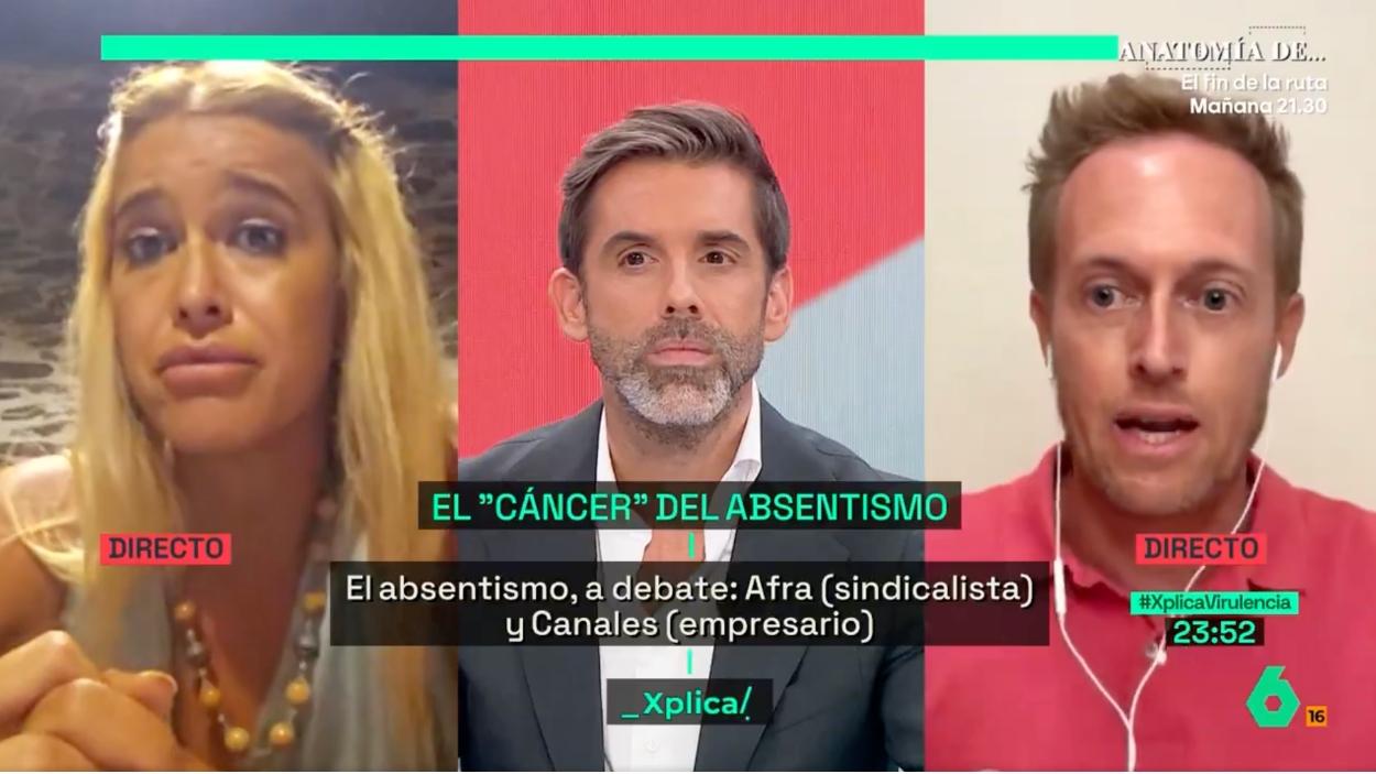 Afra Blanco, José Yélamo y David Canales en 'laSexta Xplica'. ATRESMEDIA. 