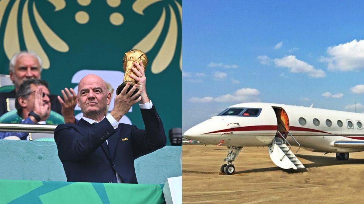 Infantino junto a su avión Gulfstream G650ER| EP