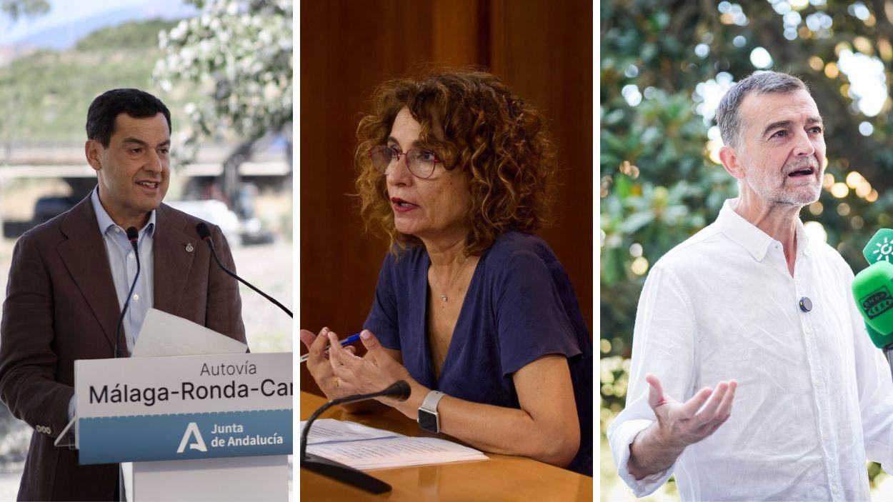 De izquierda a derecha: Moreno Bonilla (PP), María Jesús Montero (PSOE) y Antonio Maíllo (Por Andalucía) / EP