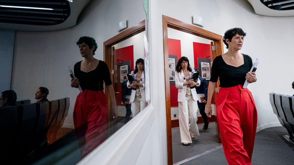 La ministra de Inclusión, Seguridad Social y Migraciones y portavoz del Gobierno, Elma Saiz, durante la rueda de prensa tras el Consejo de Ministros, a 14 de julio de 2026. EP.