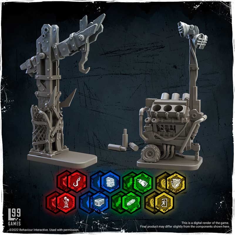 Gancho, generador y tokens de Dead by Daylight: The Board Game – Deluxe Upgrade Kit