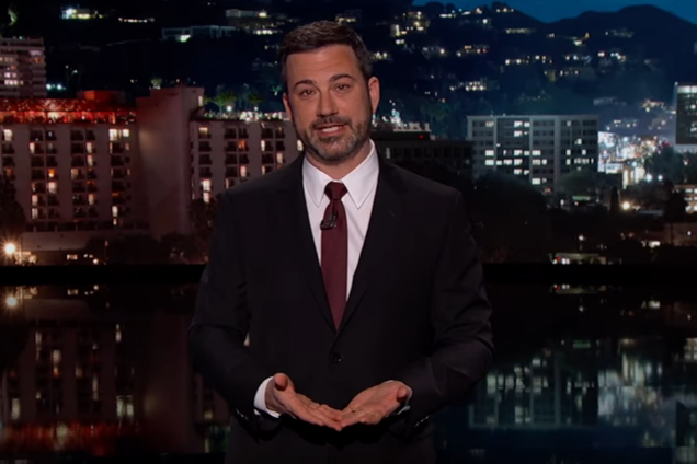 Jimmy Kimmel durante su discurso en defensa del Obamacare