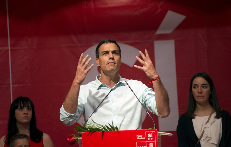 Pedro Sánchez, en un encuentro con seguidores socialistas.