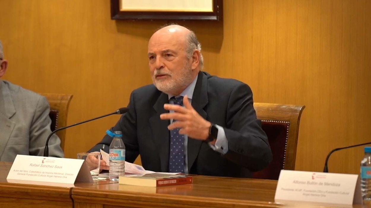 Rafael Sánchez Saus en la presentación de su libro 'Historia de la nación española' / ACdP