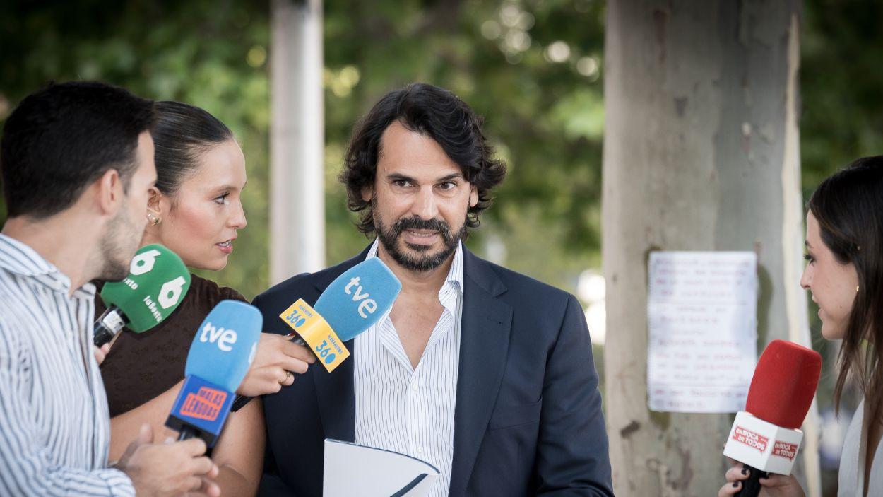 La pareja de la presidenta de la Comunidad de Madrid, Alberto González Amador, a su llegada a los Juzgados de Plaza de Castilla. EP.