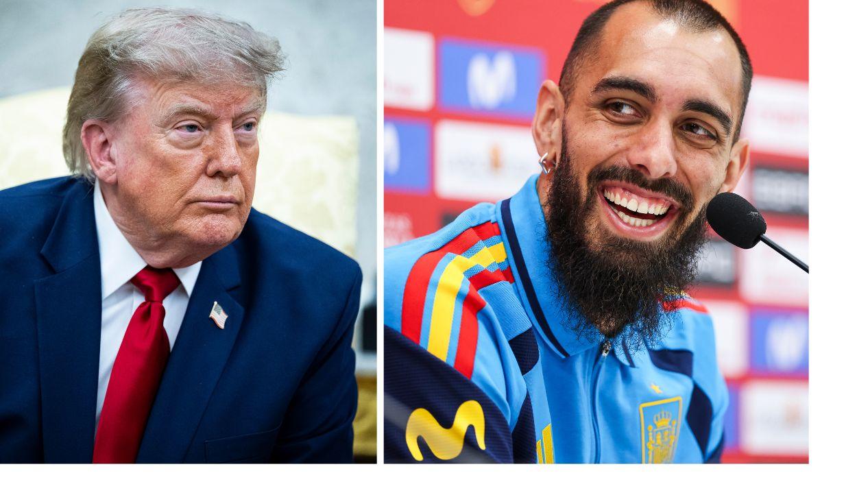 El presidente de Estados Unidos, Donald Trump y Borja Iglesias. EP.