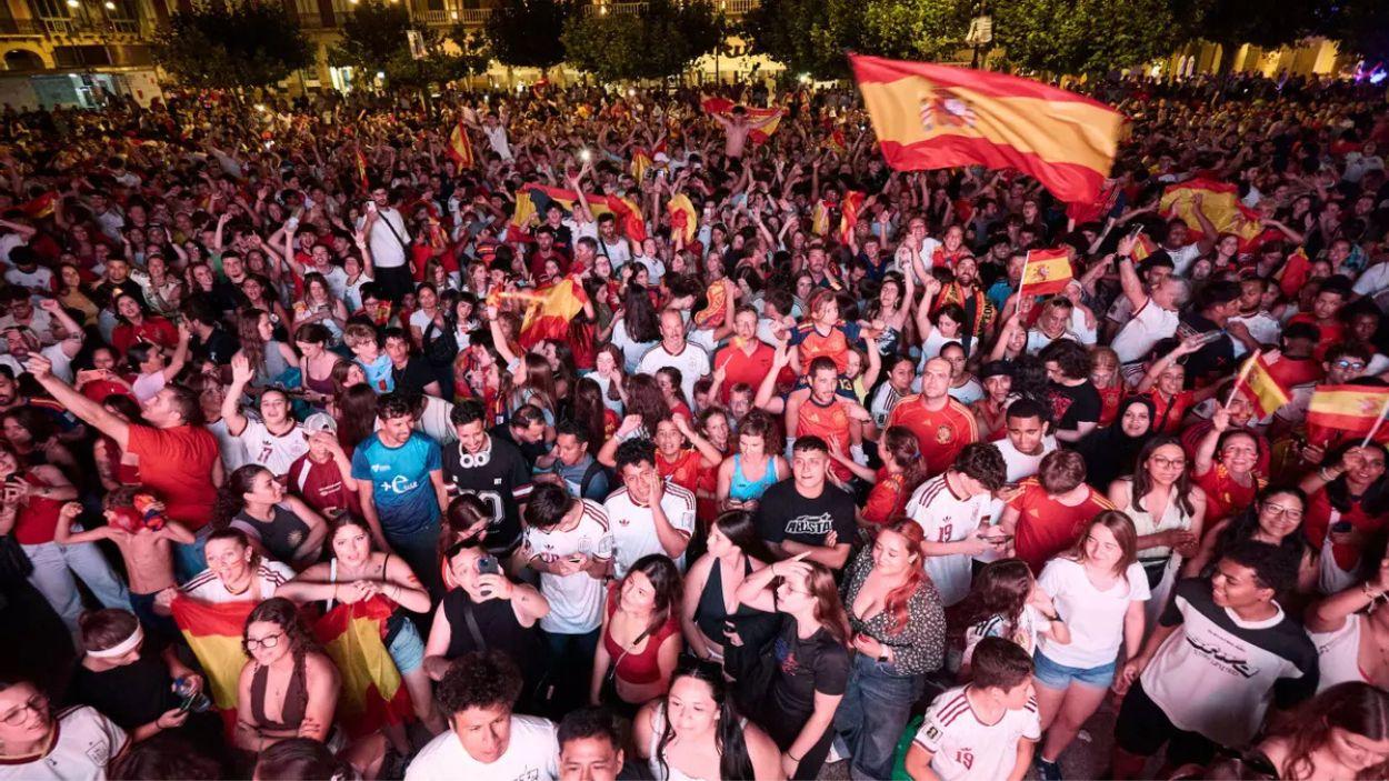 España celebra la victoria de la Selección Española