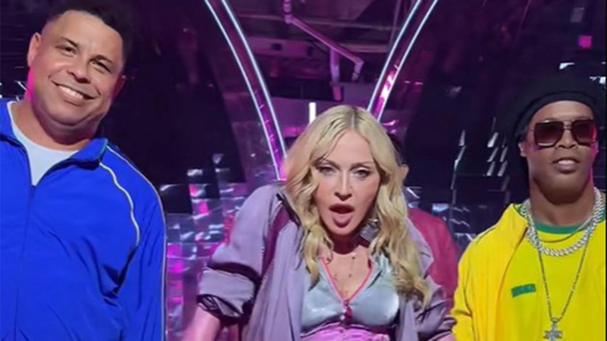 Madonna con Ronaldo y Ronaldinho 