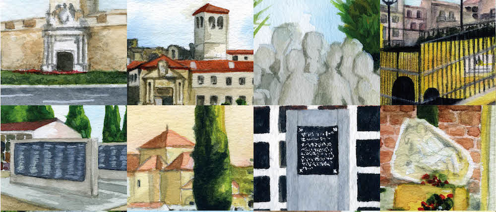 Mosaico de algunas de las acuarelas del libro 'Lugares de la Memoria de Andalucía'.